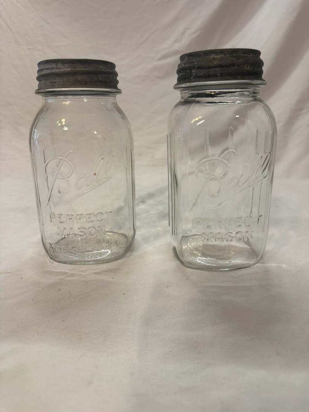 Ball Perfect Mason Jar Set Vintage Clear Glass With Lids